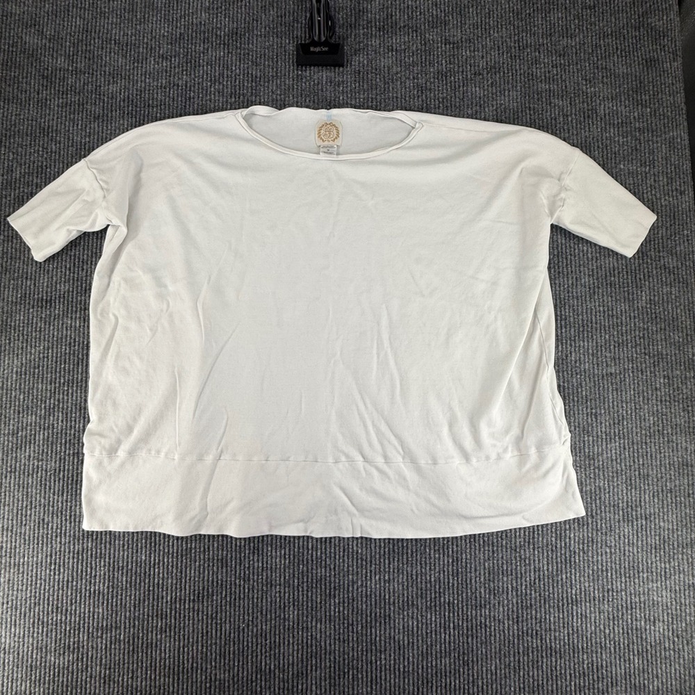 The Beaufort Bonnet Company Top Womens M White Excellent Pima Cotton Shrt Sleeve